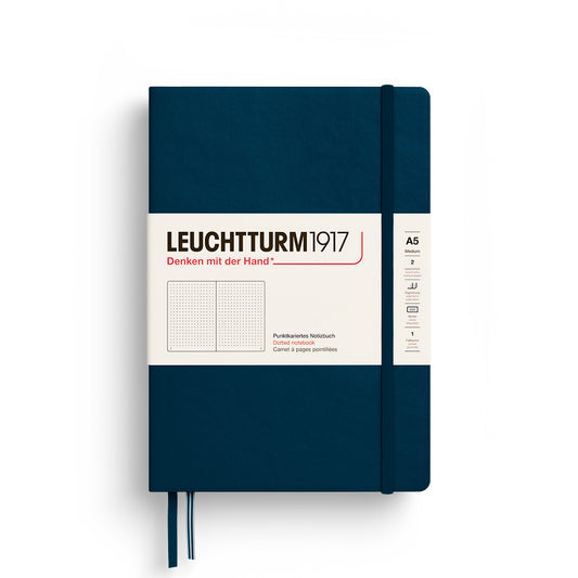 Caderno Leuchtturm1917 Medium (A5) Pontilhado, 251 páginas, Capa Dura, Deep Sea