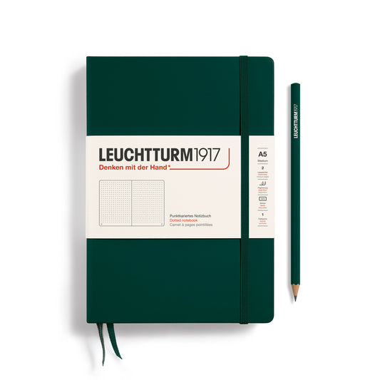 Caderno Leuchtturm1917 Medium (A5) Pontilhado, 251 páginas, Capa Dura, Forest Green
