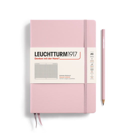 Caderno Leuchtturm1917 Medium (A5) Quadriculado, 251 páginas, Capa Dura, Powder
