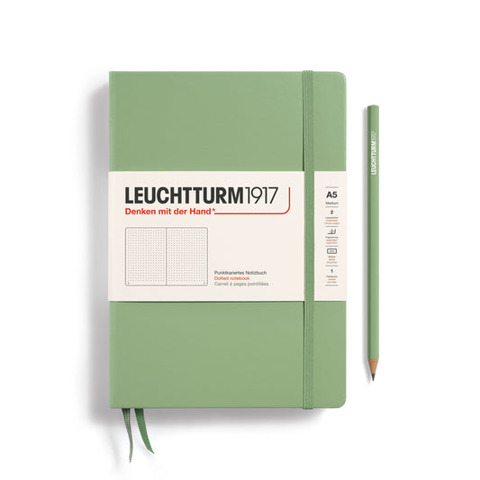 Caderno Leuchtturm1917 Medium (A5) Pontilhado, 251 páginas, Capa Dura, Sálvia