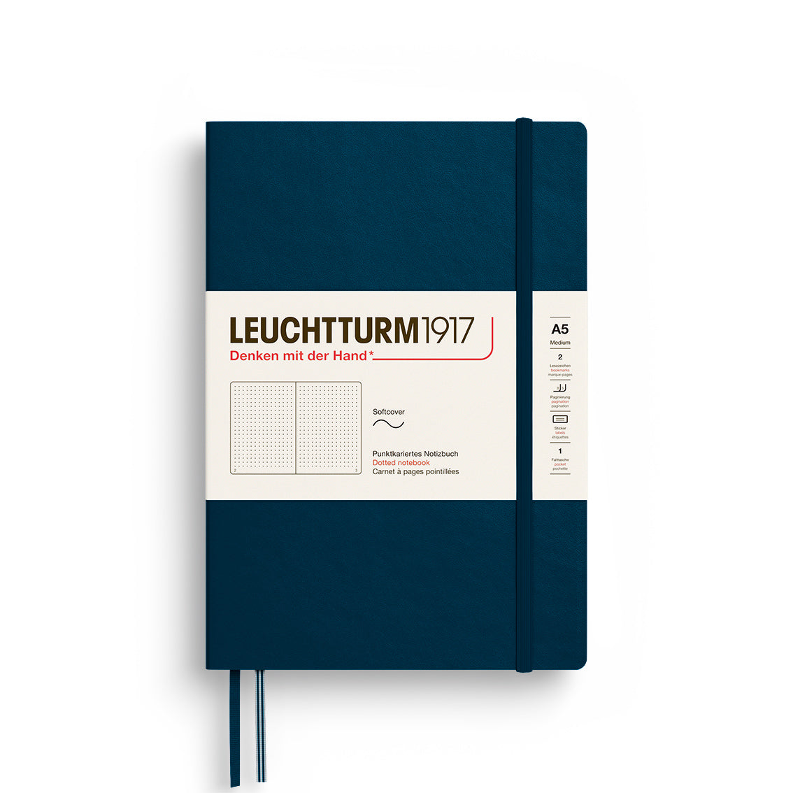 Caderno Leuchtturm1917 Medium (A5) Pontilhado, 123 páginas, Softcover, Deep Sea