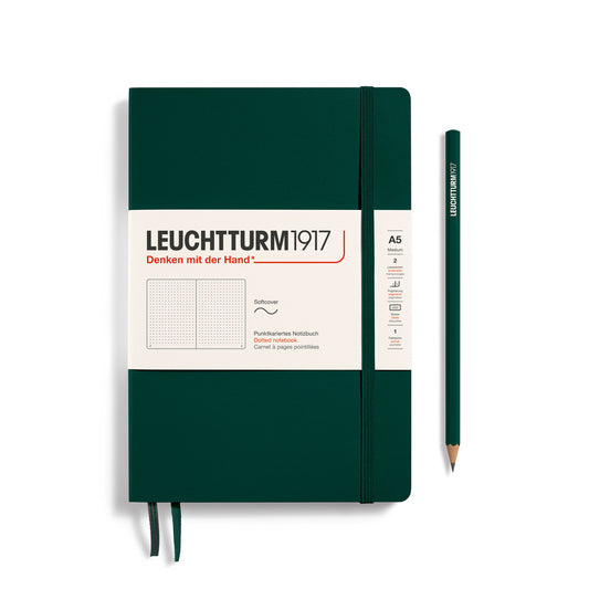 Caderno Leuchtturm1917 Medium (A5) Pontilhado, 123 páginas, Softcover, Forest Green
