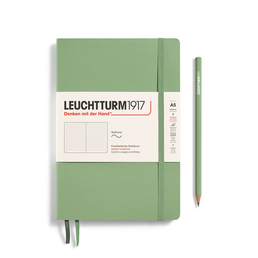 Caderno Leuchtturm1917 Medium (A5) Pontilhado, 123 páginas, Softcover, Sálvia