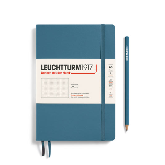 Caderno Leuchtturm1917 Medium (A5) Pontilhado, 123 páginas, Softcover, Stone Blue