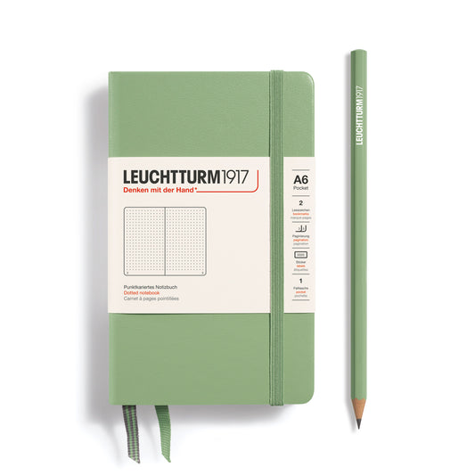 Caderno Leuchtturm1917 Pocket (A6) Pontilhado, 187 páginas, Capa Dura, Sálvia