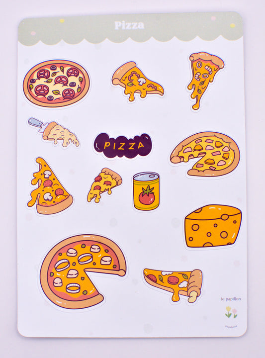 Cartela de Adesivos Pizza