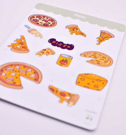 Cartela de Adesivos Pizza
