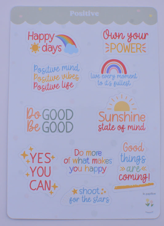 Cartela de Adesivos Positive