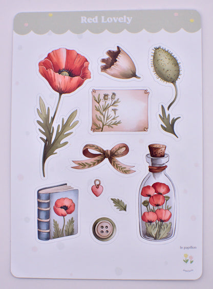 Cartela de Adesivos Red Lovely