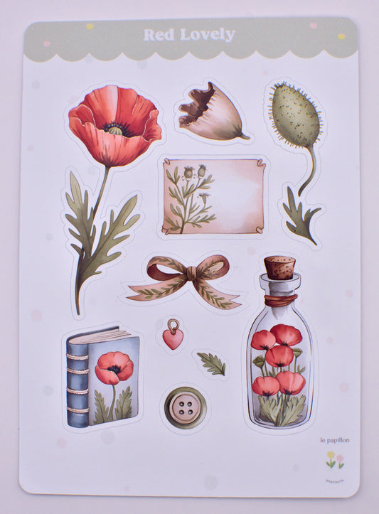Cartela de Adesivos Red Lovely