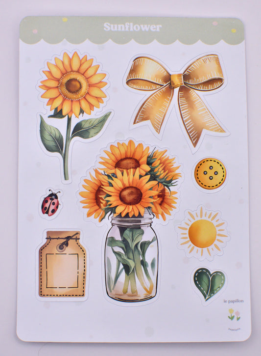 Cartela de Adesivos Sunflower
