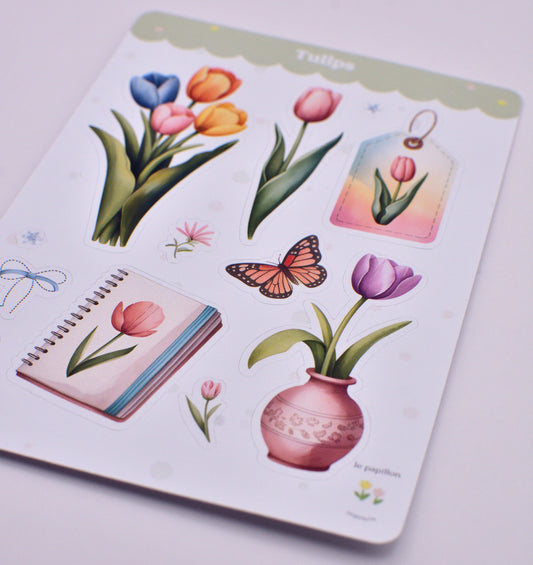Cartela de Adesivos Tulips