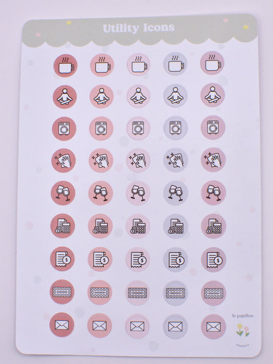 Cartela de Adesivos Utility Icons