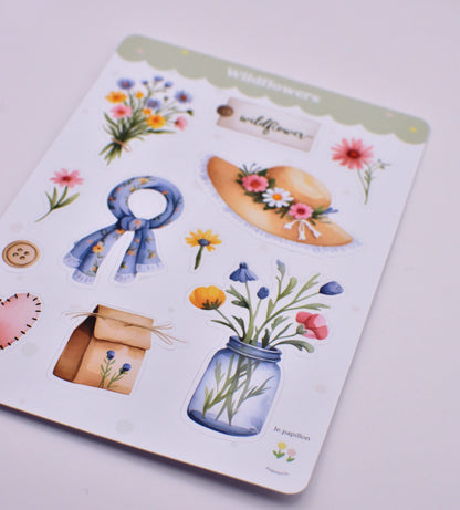 Cartela de Adesivos Wildflowers