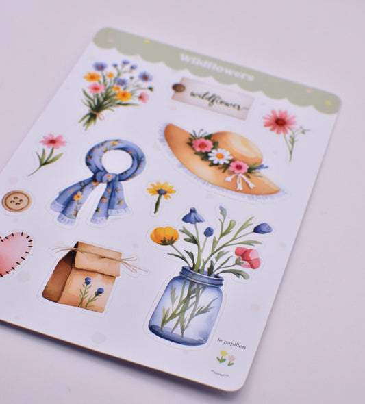 Cartela de Adesivos Wildflowers