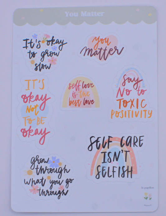 Cartela de Adesivos You Matter